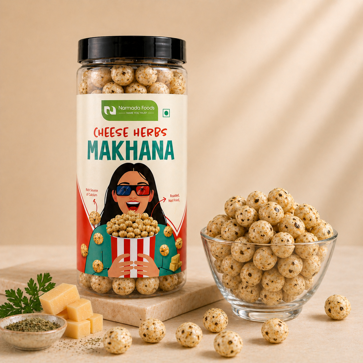 Cheese Herbs Makhana - Narmada Foods
